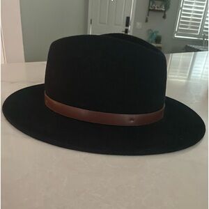 Brixton Men's Messer Medium Brim Felt Fedora Hat XS